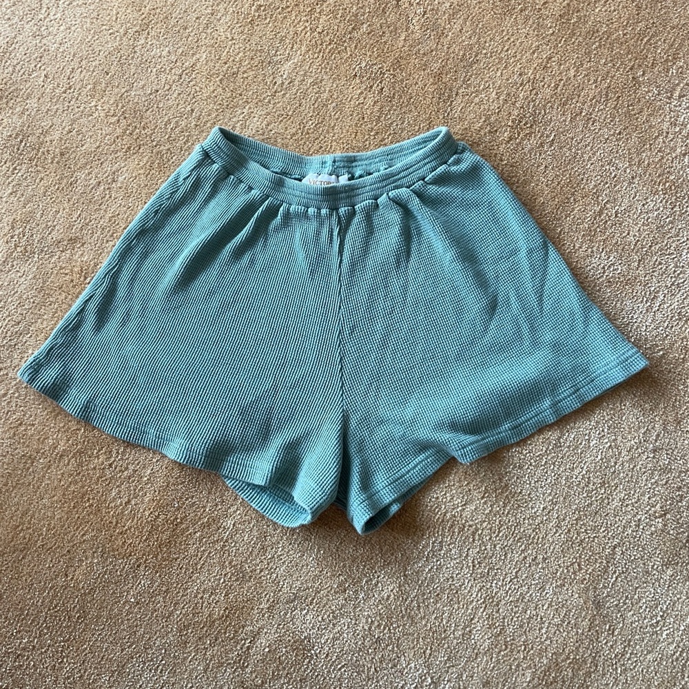 Vintage Victoria’s Secret sage green waffle knit sleep boxer shorts